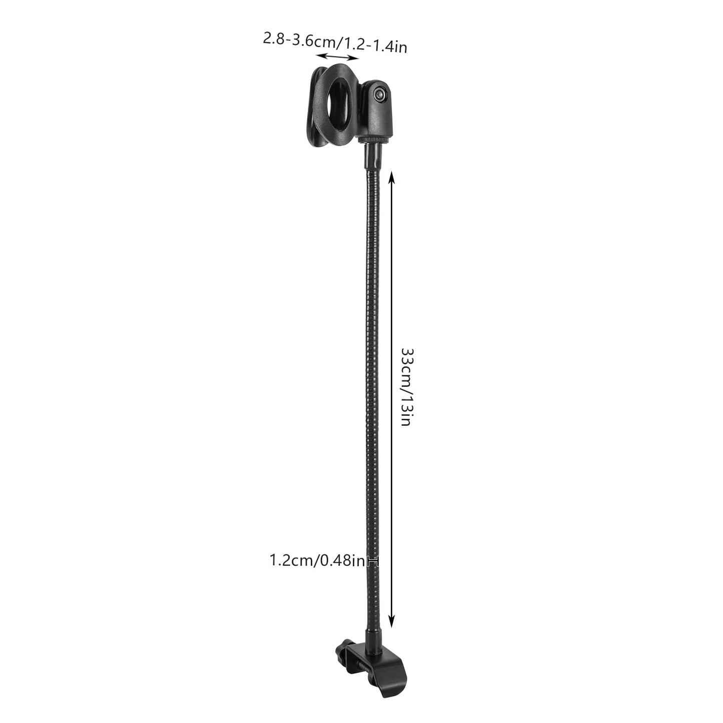 Microphone Stand, Adjustable Gooseneck Microphone Stand, Flexible Gooseneck Microphone Stand, with Desk Clamp, for Radio Broadcasting, Wired