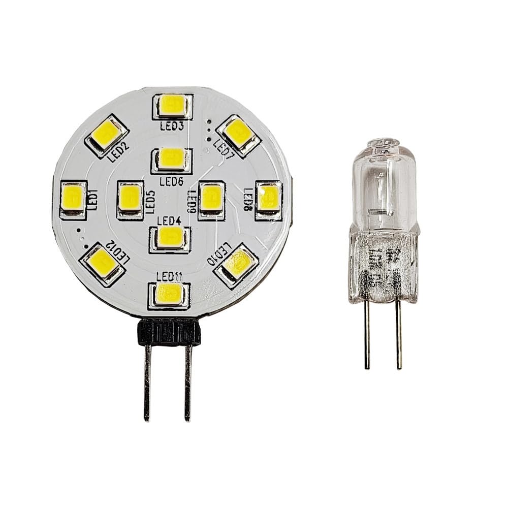 songcan G4 LED Bulb 2W (20W Halogen Equivalent) - 12V-24V AC/DC 250LM, Bi-Pin JC, Flicker-Free Anti-EMI, 6 Pack (Warm White)