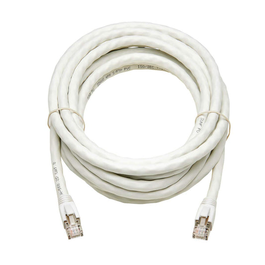TRIPP LITE Cat8 Snagless Ethernet Cable, 25G/40G Certified Network Patch Cable, 22 AWG S/FTP, PoE, White, 15 Feet / 4.5 Meters, Lifelong Warranty