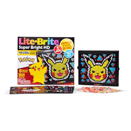 Lite Brite Super Bright HD, Pokemon Edition - Creative Retro Light-Up Screen - Educational Play for Children, Enhances Creativity, Gift for Boys…