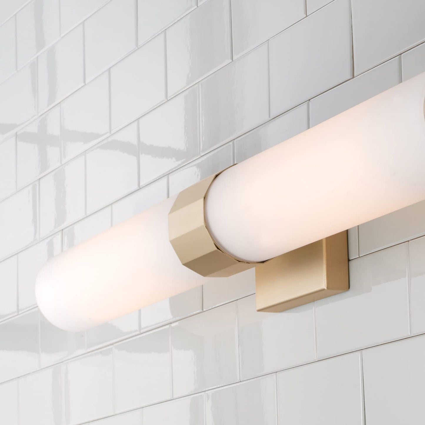 Capital Lighting 646221SF Sutton Transitional Minimalistic Soft White Glass Wall Sconce Bath Vanity Bar, 2-Light 200 Total Watts, 29" H x 5" W, Soft