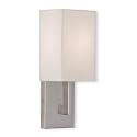 Livex Lighting 51101-91 Transitional One Light Wall Sconce from Hollborn Collection in Pwt, Nckl, B/S, Slvr. Finish, Brushed Nickel