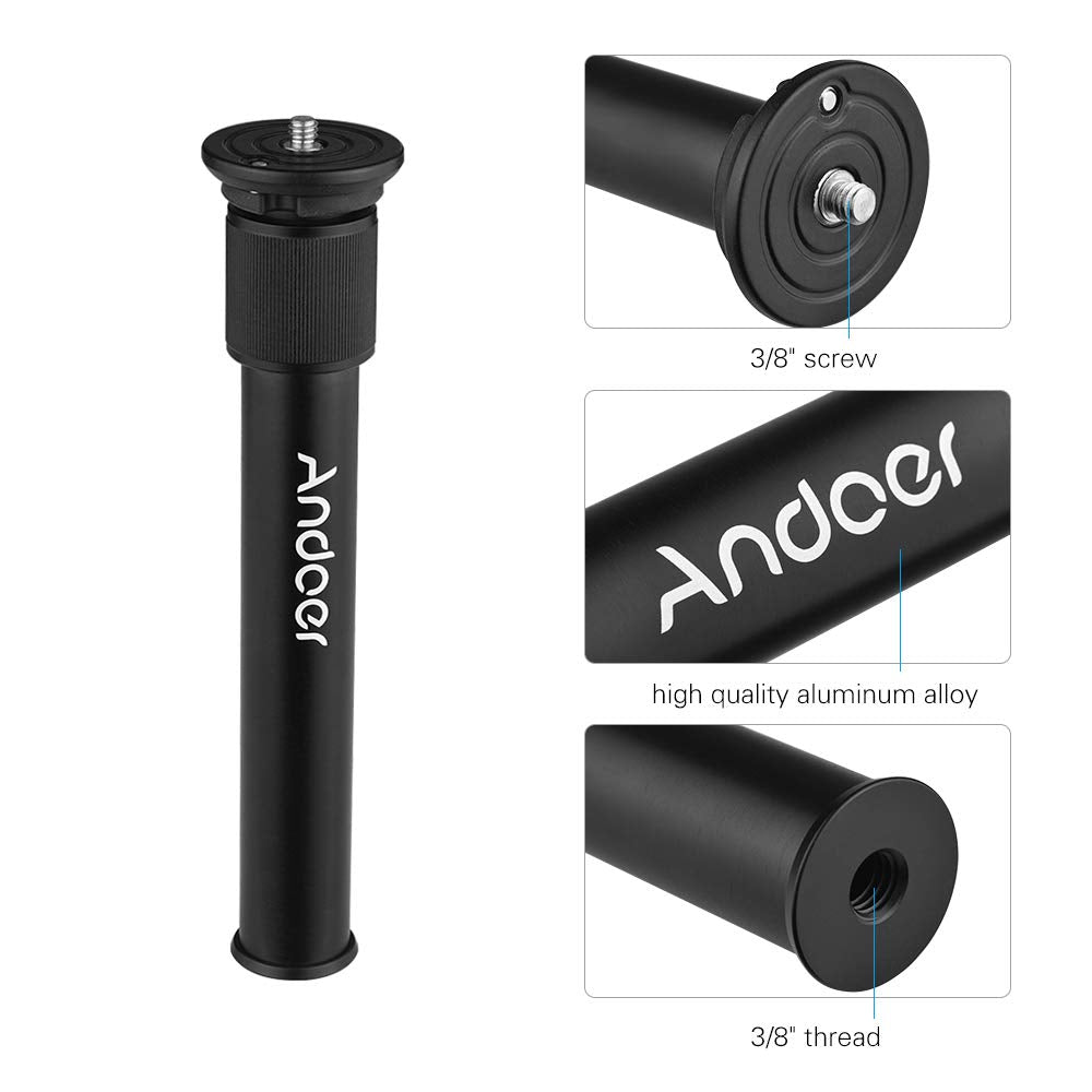 Andoer Camera Extension Pole - Extendible Tripod Center Column Shaft, Aluminum Alloy Mono Pole Extension Tube, Carbon Fibre Centre Column