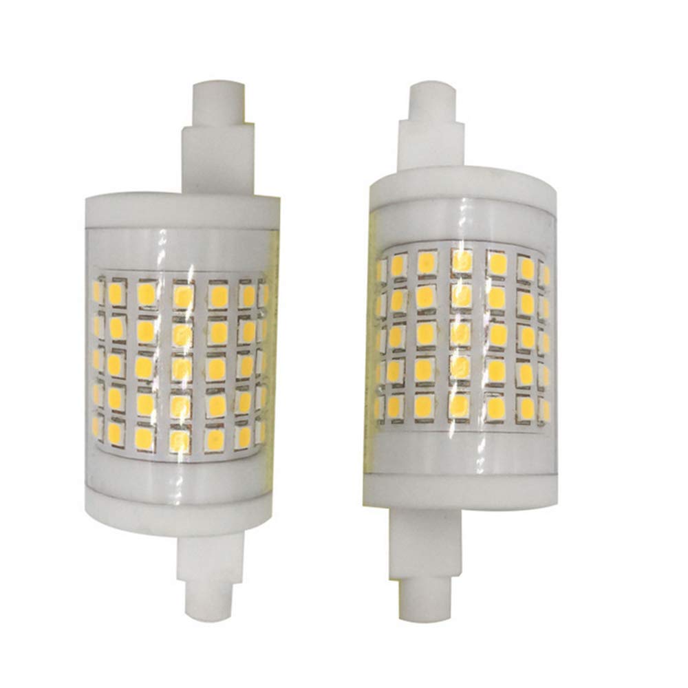 Edearkar 78mm R7S LED Bulbs (2 Pack) 10W AC85-265V 6000K Daylight White J Type R7s Floodlight T3 Double Ended J Type 100W Halogen Bulb Replacement