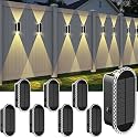 Solar Fence Lights Outdoor - 3000/4000/6000K 3 Modes, IP65 Waterproof Fence Lights Solar Powered, Up & Down Lighting Solar Wall Lights Outdoor