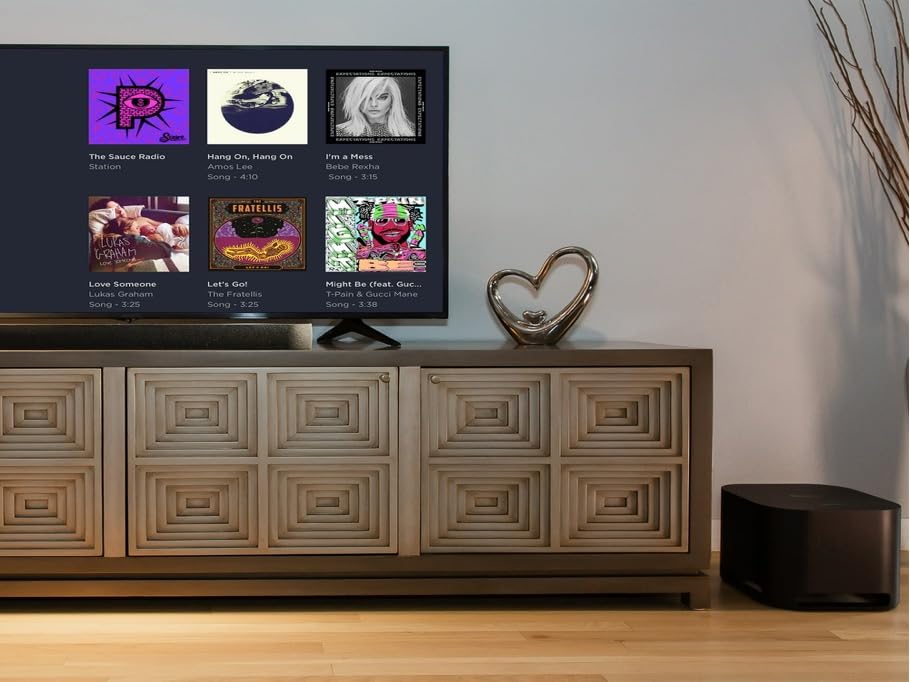 onn. Roku Wireless Subwoofer - 10" Driver with 150W Peak Power for Enhanced Home Theater Bass (Renewed)