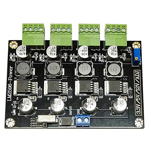 Taidacent LM2596 DC DC Converter Multi Channel 3.3V/5V/12V/ADJ Adjustable Output Switching Power Supply Step-Down Power Supply Module