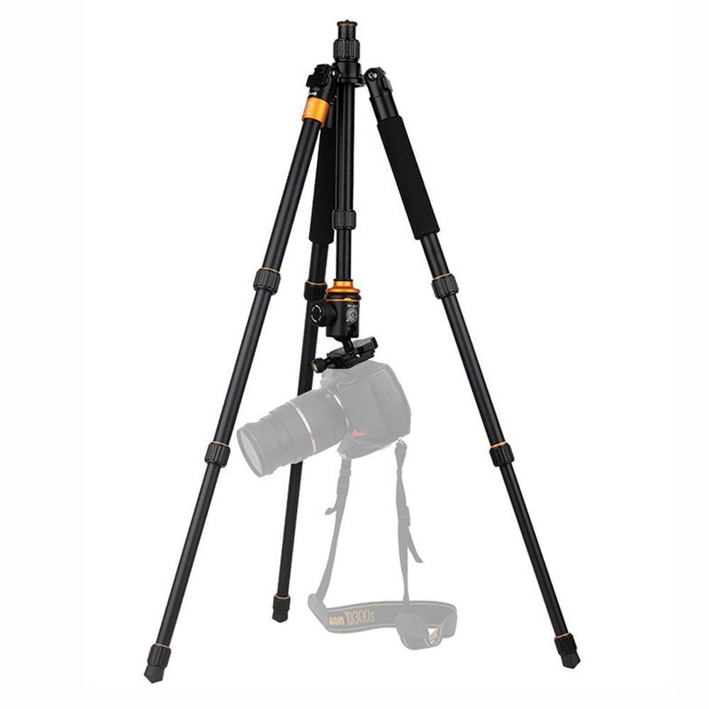 FocusFoto Q999S Aluminum Professional Tripod Monopod + BallHead Pocket Travel for Canon Nikon Sony Pentax Olympus DSLR Camera Video with Carry Case