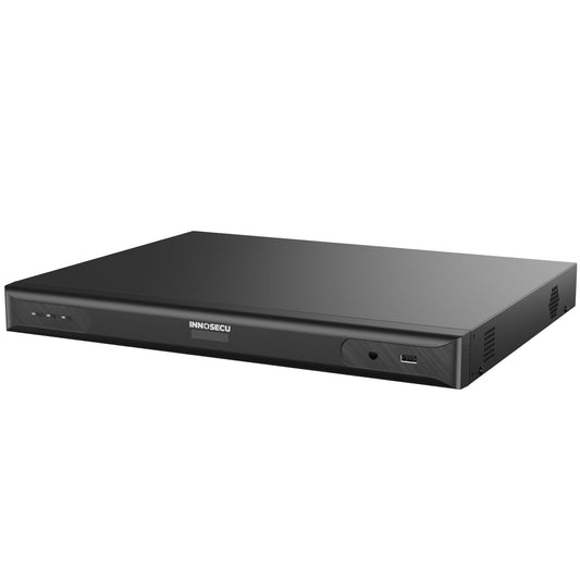INNOSECU 12MP 32 Channel AI NVR, IP Video Recorder Supports 12MP/8MP/6MP/5MP/4MP IP Cameras, Face Detection, Human/Vehicle Detection, 4-SATA Up