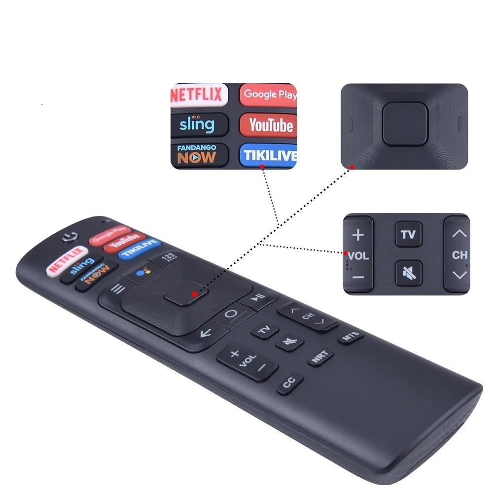 ERF3A69 Replacement Remote Control for Sharp Hisense Android Smart TV ERF3N69H ERF3F69V ERF3I69V ERF3B69 ERF3R69H ERF3I69H 55H9100E 655H9100E 65H9808