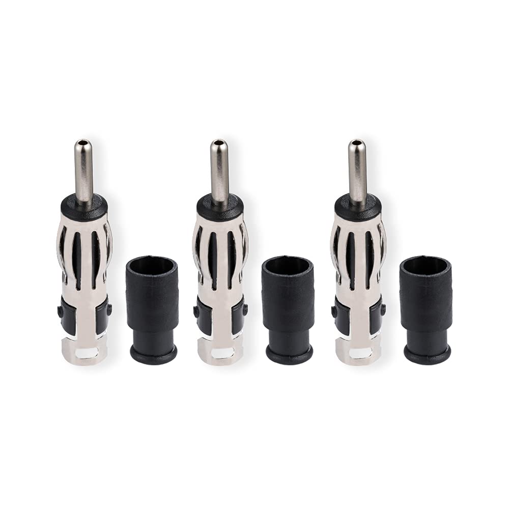 POBADY 3PCS DIN Plug Crimp Connector Straight Adapter FM/AM Car Radio Antenna Connection DIN Plug Lantern Adapter for Cable RG58 FM/AM Digital Radio