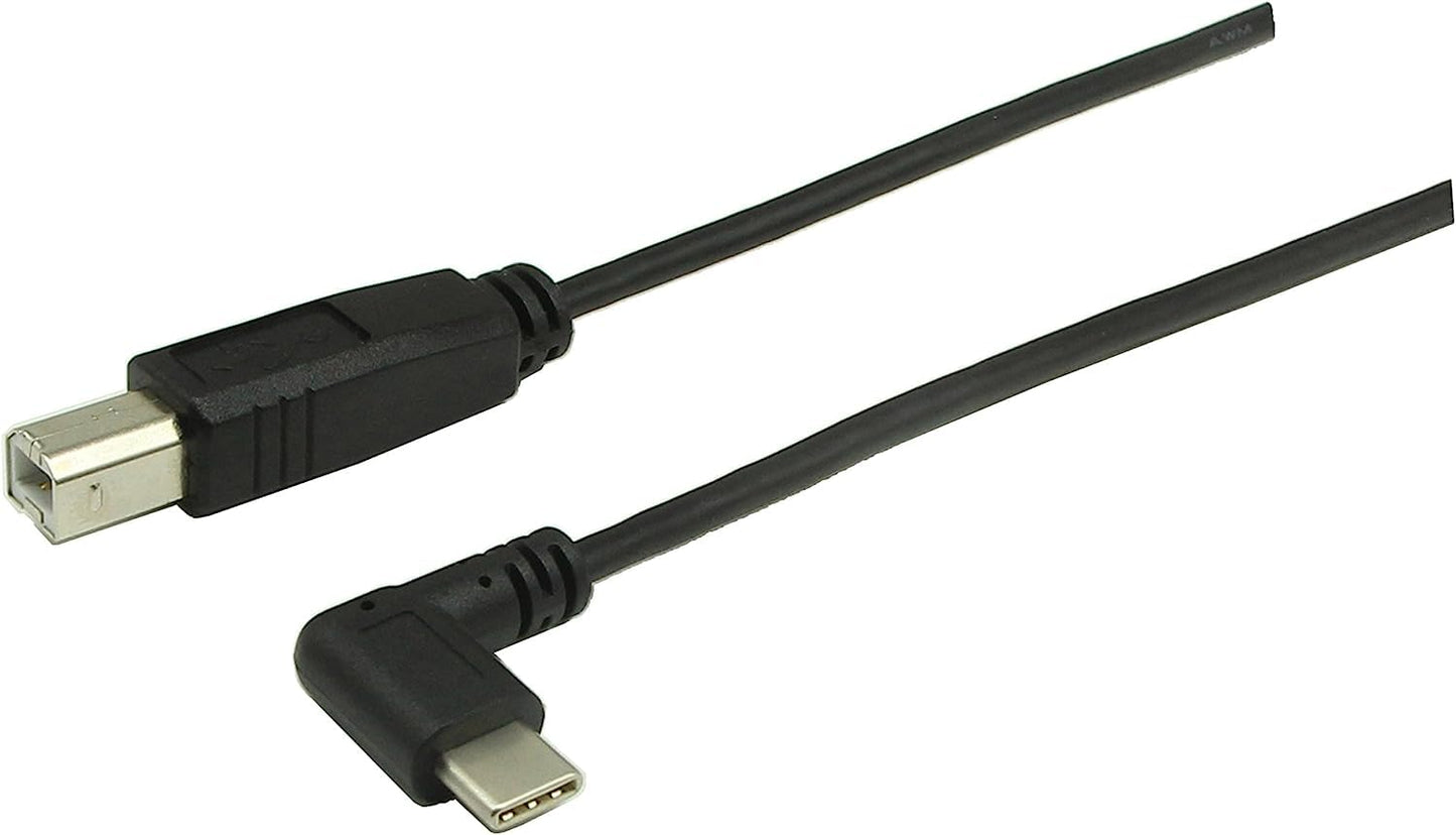 Type C Printer Cable, zdyCGTime 90 Degree Right Angle USB 2.0 Type C (USB-C) to Type B (USB-B) Printer Scanner Cable -18Inchs
