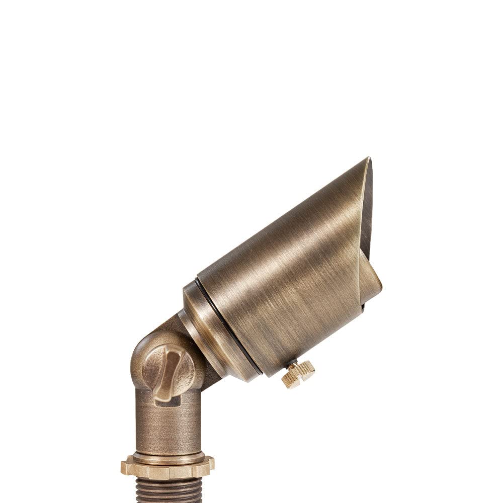 Lumen Logic Cast Brass 12V Mini Outdoor Spotlight (Bronze) with 2W 175 Lumen 2700K Warm White MR8 LED Bulb for Low Voltage Landscape Lighting