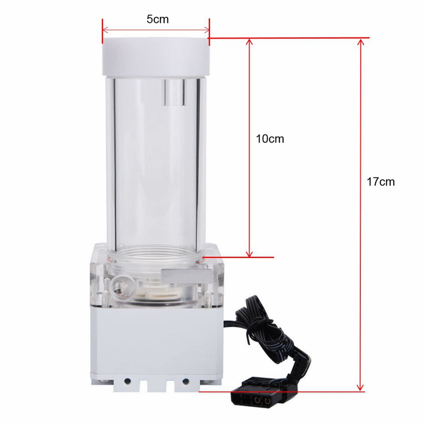 Bewinner 800L/H Mini Water Cooling Pump 0.7A 7V 12cm/ 4.72in, 17cm/ 6.69in Computer Pump 4 Meters Pump Head Fast Heat Dissipation Multi-Level Cool