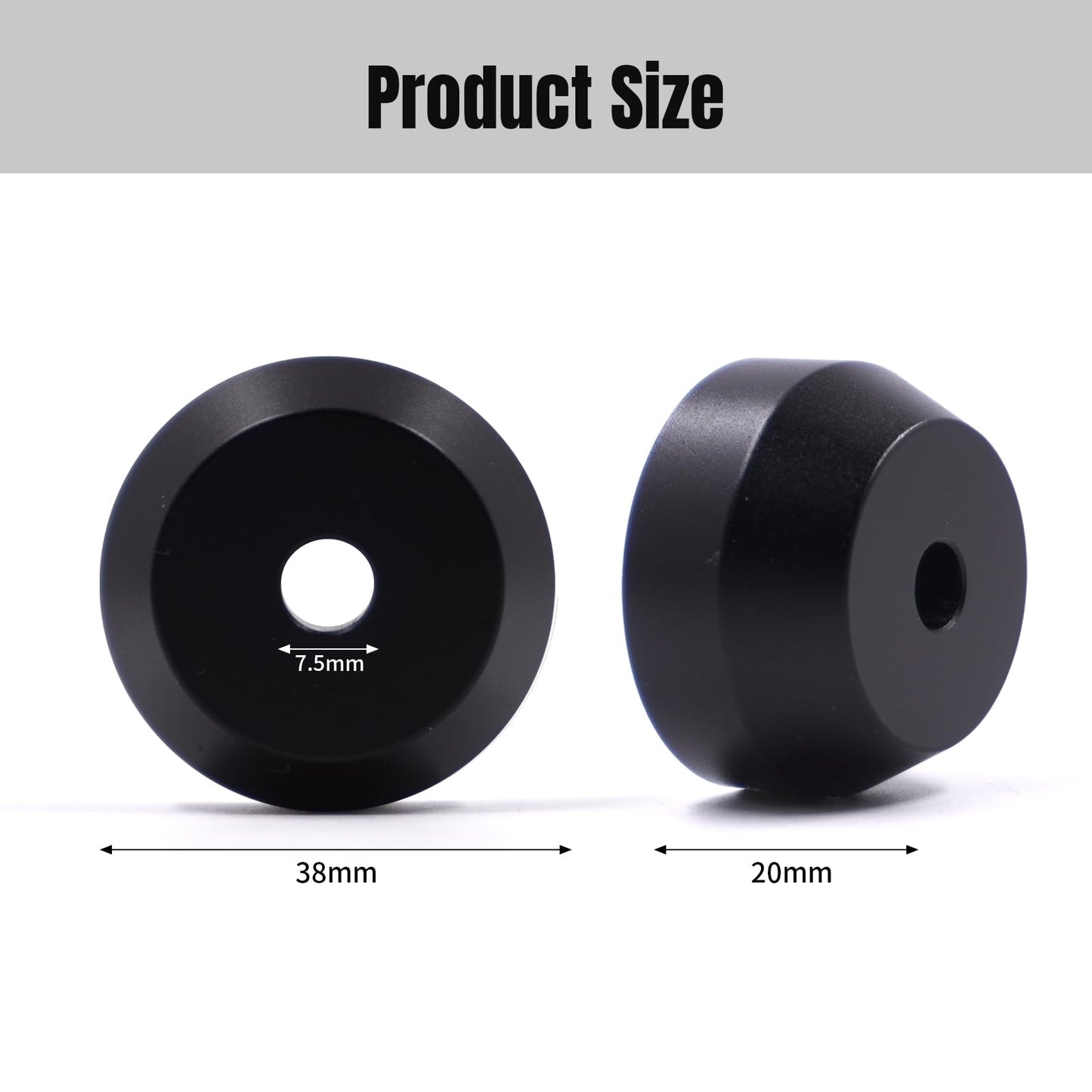 45 RPM Black Adapter Durable Solid Aluminum Center Adapter for 7 inch Records Vinyl 1