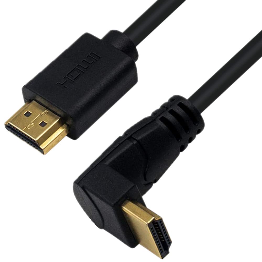 HDMI 2.0 Cable 4K 60HZ, Dafensoy High-Speed HDMI Male to Male 90 Degree Elbow Cable, Support 4K Ultra HD 3D 1080P Ethernet and Audio Return ARC