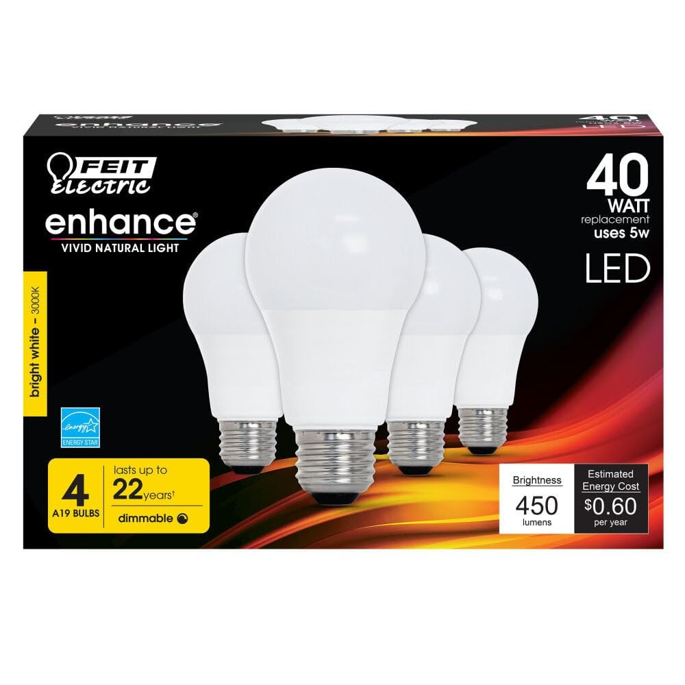 Feit Electric OM40DM/930CA/4 40W A19 3K LED Bulb