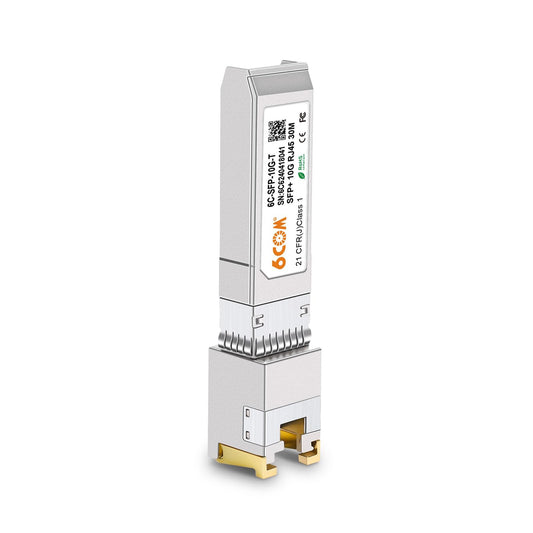 6COM 10GBase-T SFP+ Copper Transceiver, 10G SFP 10G-T RJ45 Module up to 30 Meters, Compatible for Ubiquiti UF-RJ45-10G, Netgear AXM765, and Other Open
