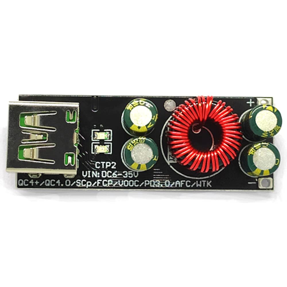 JacobsParts 60W 6-35V DC to USB Type C PD 3.0 QC4+ & Type A QC3.0 DC Fast Charge 12V 24V Step-Down Power Module