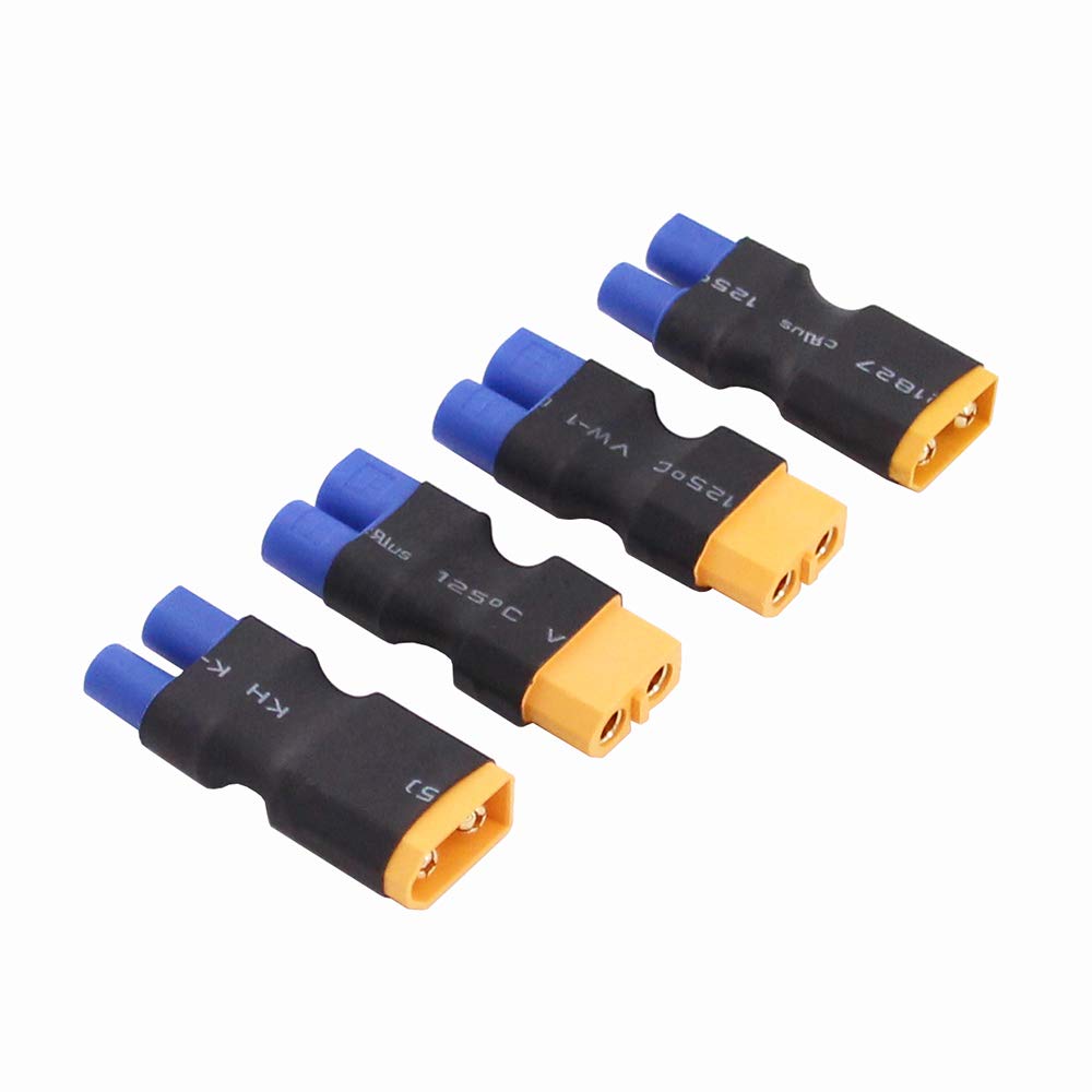 OliRC 4pcs No Wires Connector: XT60 XT-60 to EC3 Style Male Female Connector Adapter(C156-4)
