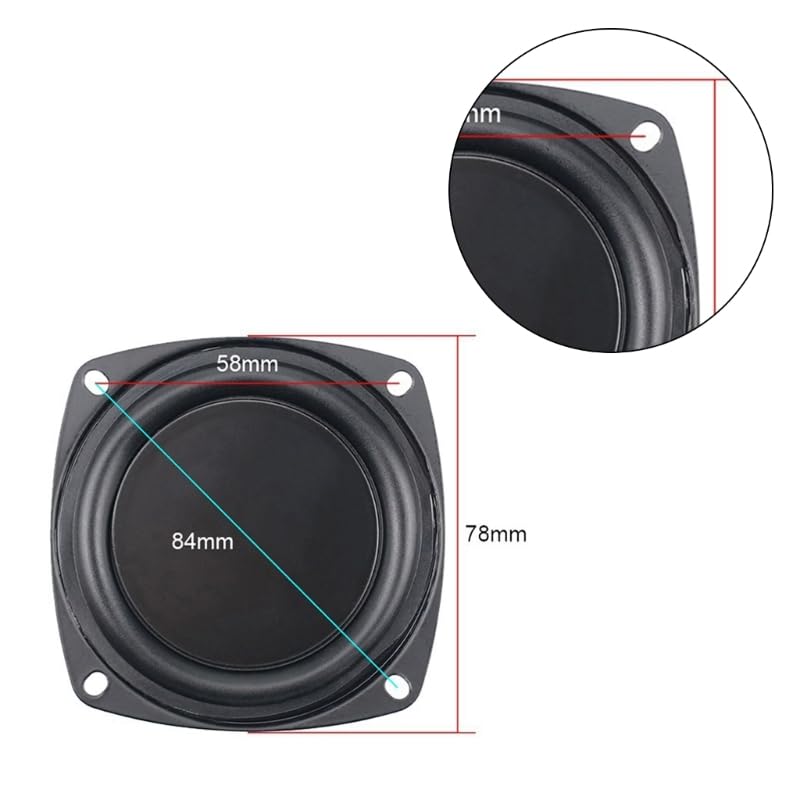 2 Pack 2"/3"/4" 52mm 78mm 105mm Woofer Vibrating Membrane Iron Rubber Vibration Diaphragm Plate Replacement Passive Radiator Film Bass Speaker