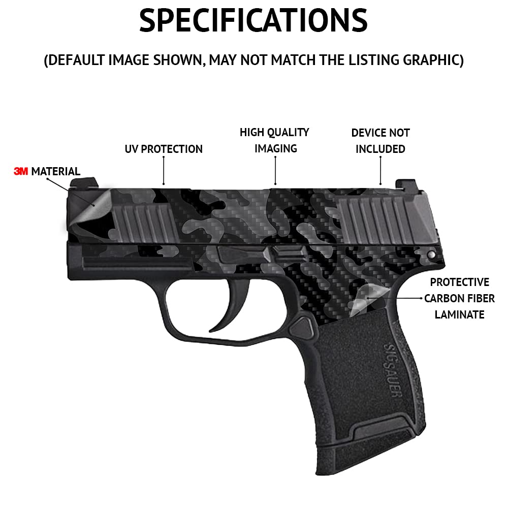 MightySkins Carbon Fiber Skin Compatible with Springfield XDS 3.3 - Black Camo | Protective, Durable Textured Carbon Fiber Finish | Easy to Apply…
