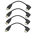 MMNNE 8K HDMI Cable Angled 4Pack 8Inch Short 90 Degree HDMI 2.1 Right Angle Male to Male 48Gpbs,8K@60hz 4K@120hz 144Hz eARC HDR10 4:4:4 HDCP 2.2