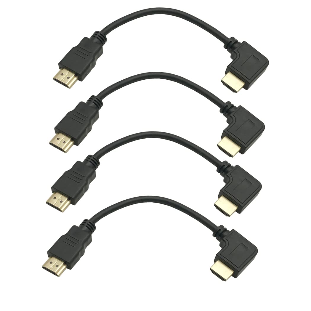 MMNNE 8K HDMI Cable Angled 4Pack 8Inch Short 90 Degree HDMI 2.1 Right Angle Male to Male 48Gpbs,8K@60hz 4K@120hz 144Hz eARC HDR10 4:4:4 HDCP 2.2