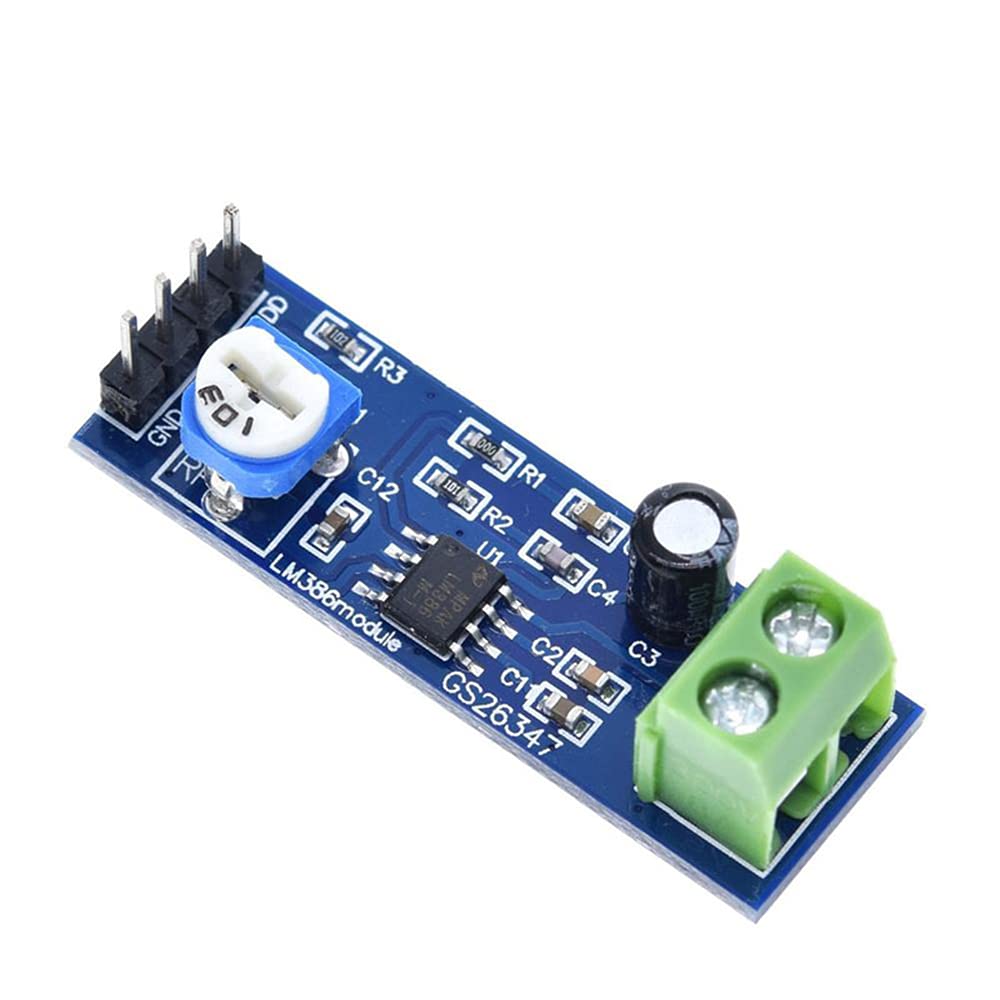 QEBIDUM 6pcs Audio Power Amplifier Module, Amplifier Board, Mini LM386 200 Times Gain 10K Solo Mono AMP Circuit Mini Guitar AMPS 200 Times 5V-12V