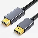 4K DisplayPort to HDMI Cable 6FT, [Gold-Plated, Aluminum Shell] Uni-Directional DP to HDMI 4K@30Hz Display Cord for HDTV, Monitor, Projector