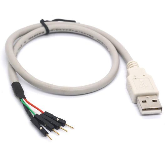 PIIHUSW USB 2.0 to 2.54mm Header Pin Cable Cord Breadaway - USB 2.0 Type A Male to 4 Pin 2.54 mm Male Adapter (40cm)