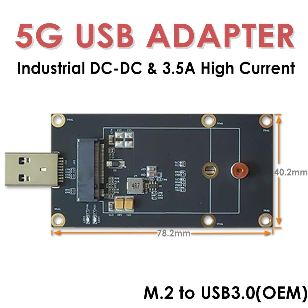 EXVIST 5G LTE USB Adapter M.2 (NGFF) to USB 3.0 Dongle with SIM Card Slot - Compatible with 5G LTE Modules Like Quectel RM500 and RM520N Series