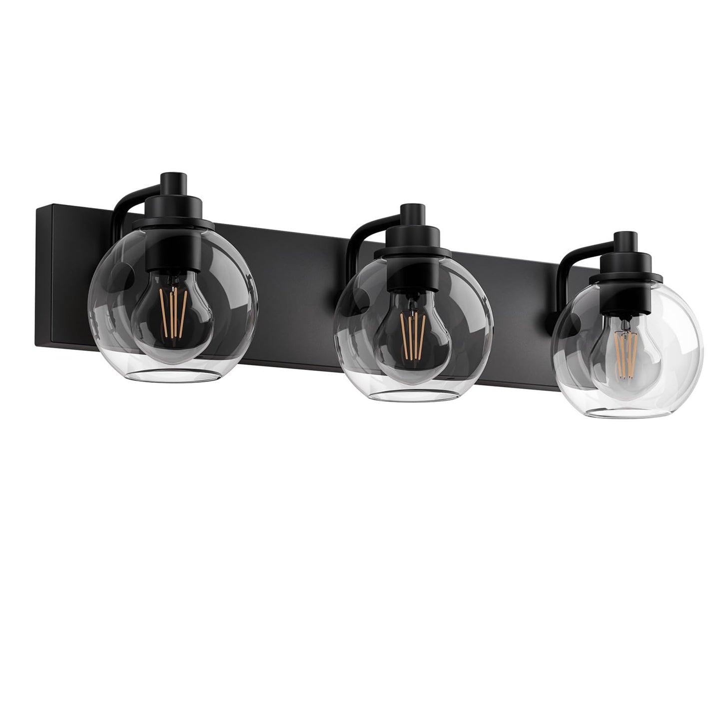 Espird Bathroom Light Fixtures-Matte Black Vanity Lights for Bathroom, Modern Black Vanity Lights 3-Light Bathrooms Lighting Fixtures Over Mirror