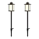 GOODSMANN Low Voltage Landscape Lighting Oil Rubbed Bronze 2PK Path Lights Low Voltage 3W LED 180 Lumen 3000K Warm White with Cable Connectors