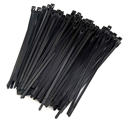 JEGS Cobra Low-Profile Wire/Cable Ties | Black Nylon | 7 Inches Long | Made In USA | Package Of 100 | .103 Inch Thick