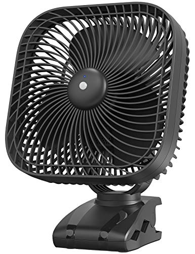 SLENPET 20000mAh Rechargeable Portable Clip-on Fan - Battery Operated, Last 78 Hrs, 4 Speeds with Light & Hook, 8 Inch Personal for Camping, Outdoor