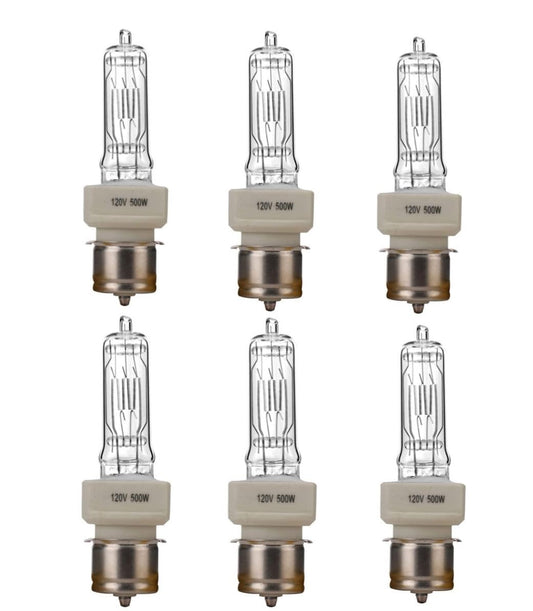 Tawelun 2 pcs BTL 500W 120V Halogen Bulb T6 Bulb P28s Medium Prefocus Based Stage and Studio Replacement for Marine Searchlights,Fresnel Lights,Clear