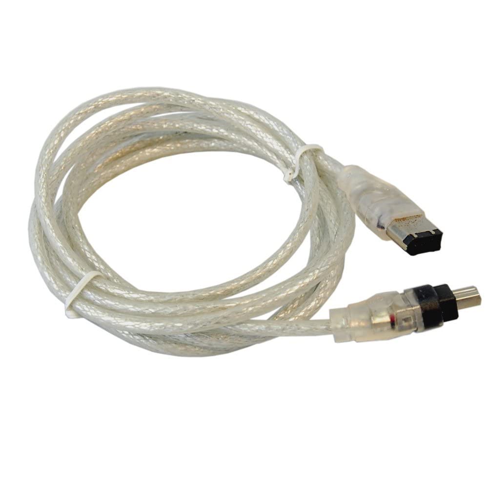 HQRP IEEE 1394 4pin to 6pin Cable Cord Compatible with Sony DCR-TRV350 DCR-TRV360 DCR-TRV38 Camcorder