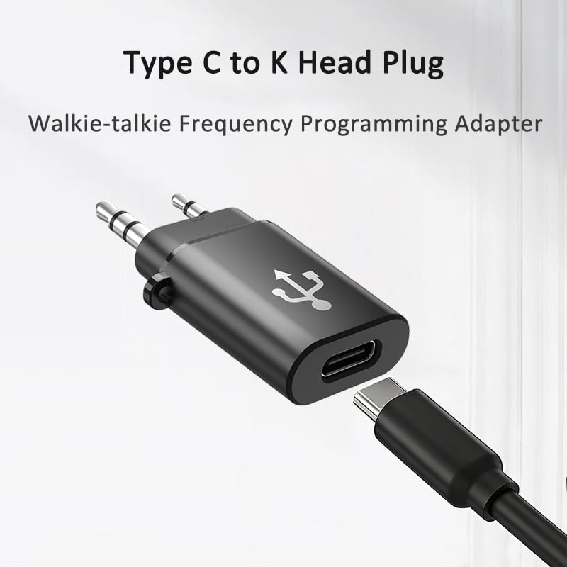 Gtwoilt TPC11 USB C to K Frequency Programming Adapter Contector, for Baofeng (UV-5R, UV-888S, AR-5RM, UV-5RM, UV-32, UV-5Rmini), Quansheng(UV-K5