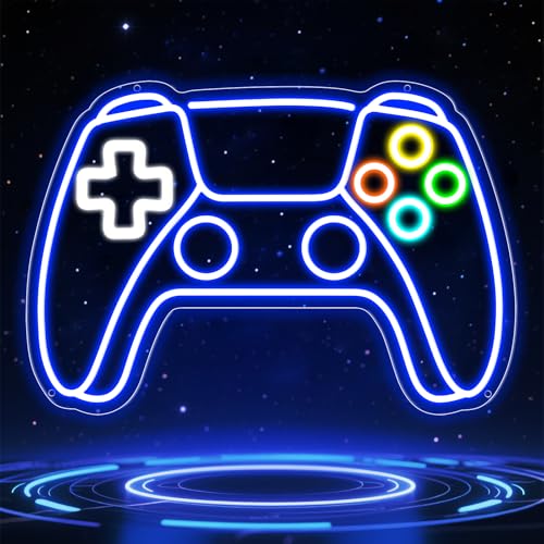 Holegather Gamer Neon Sign, Gamepad Gaming LED Signs for Wall Decor with USB Powered Gamer Neon Light Gaming Room Decor Gifts for Boys, Teens, Kids