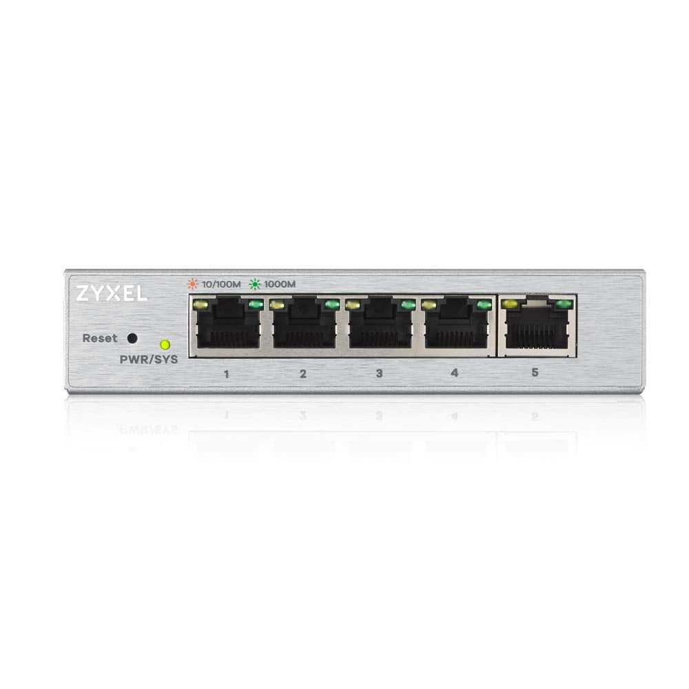 Zyxel 5-Port Network Switch | Web Managed Gigabit Ethernet Splitter| 5X GbE Ports | QoS, Link Aggregation, VLAN, IGMP Snooping | Fanless | Desktop