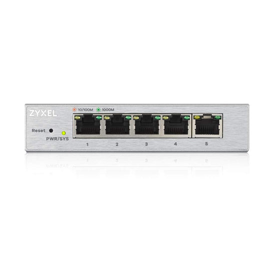 Zyxel 5-Port Network Switch | Web Managed Gigabit Ethernet Splitter| 5X GbE Ports | QoS, Link Aggregation, VLAN, IGMP Snooping | Fanless | Desktop
