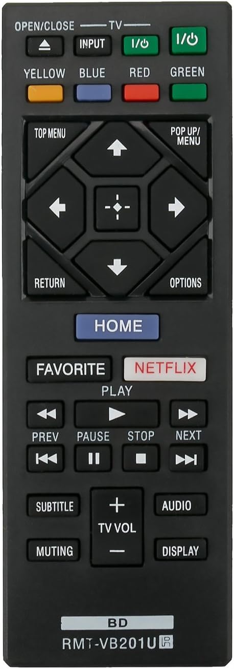 Remote Control Sony RMT-VB201U Remote fit for Sony Blu-ray DVD Player BDP-S3700 BDP-BX370 BDP-S1700 UBP-X700 BDPS3700 BDPBX370 BDPS1700 UBPX700