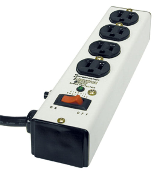 Intermatic IG112463 Metal Surge Strip with Four-Outlets and Lighted Switch with Six-Foot Cord, Ivory