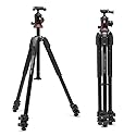 Manfrotto 190X AS, 3-Section Aluminum Camera Tripod, Photo-Kit with Ball Head, Ground Level, Arca-Swiss Plate, Quick Power Lever Lock, 22lbs Payload