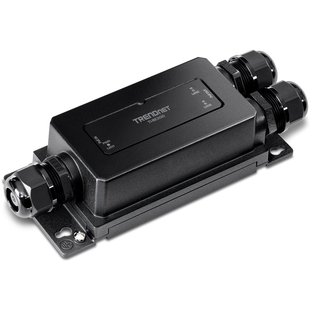 TRENDnet 2-Port Industrial Outdoor Gigabit PoE++ Extender, Hardened IP67 Extreme Temperature Rated Housing, Extends PoE++ Connection up to 200m (656