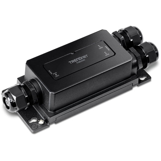 TRENDnet 2-Port Industrial Outdoor Gigabit PoE++ Extender, Hardened IP67 Extreme Temperature Rated Housing, Extends PoE++ Connection up to 200m (656