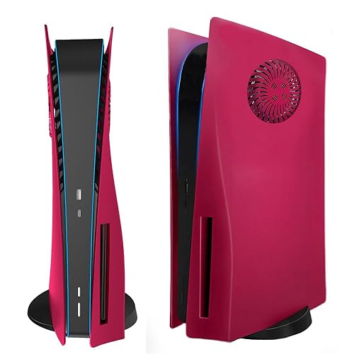 Wedorat Plate for ps5 Faceplate Cosmic Red Cooling Version Upgraded Turbo Vents Replacement Plate for PS5 Disc Edition Hard Shell Skin Plates Case ABS