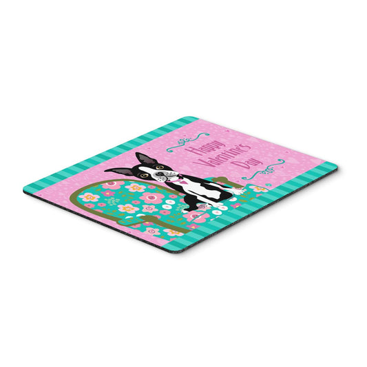 Caroline's Treasures VHA3001MP Happy Valentine's Day Boston Terrier Mouse Pad, Hot Pad or Trivet for Home Office Gaming Working Computers Laptop Mouse