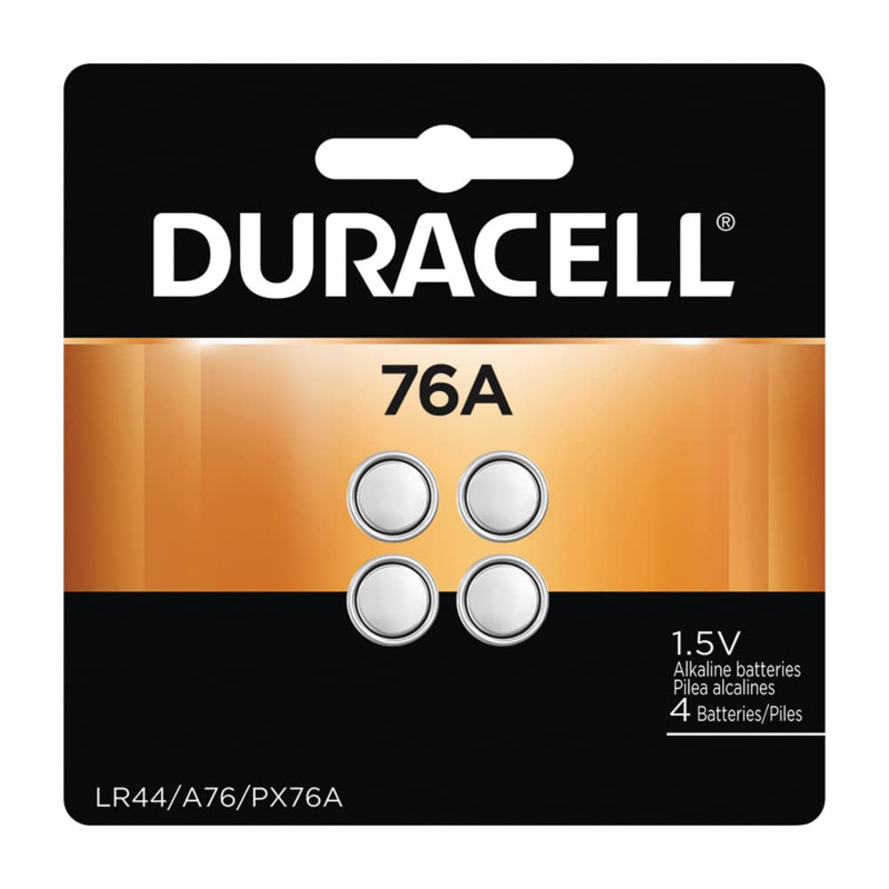 DURACELL Alkaline 76A LR44 1.5 Volt Medical Battery 4 pk - Total Qty: 6; Each Pack Qty: 4; Total Items Rec: 24